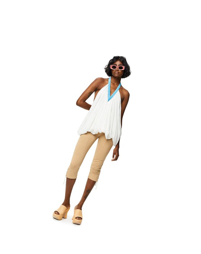 Loewe Laced trousers in cotton Beige | QLFMG-5347