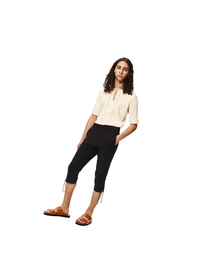 Loewe Lacing shorts in cotton Negros | OJPIV-0815