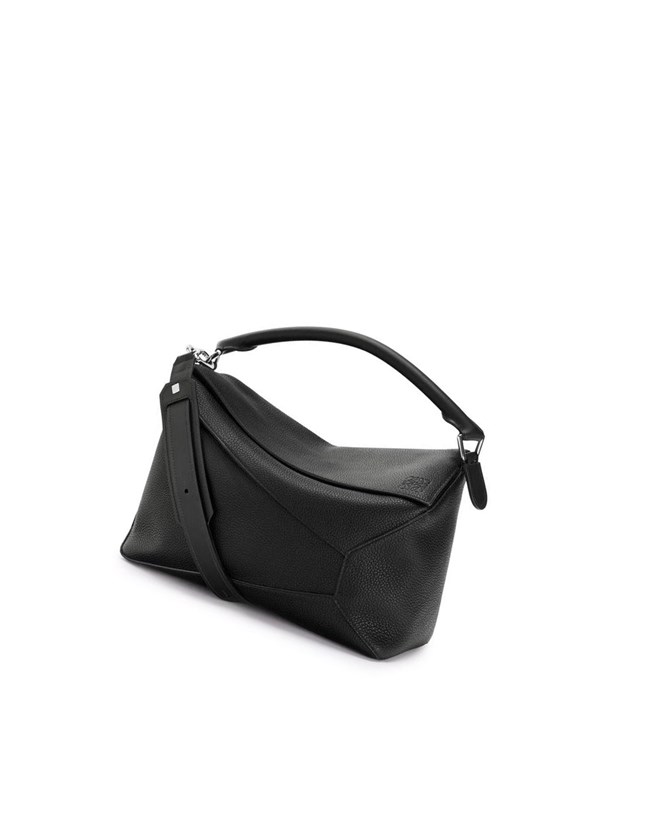 Loewe Large Puzzle Edge bag in grained calfskin Negros | YRPIM-4563