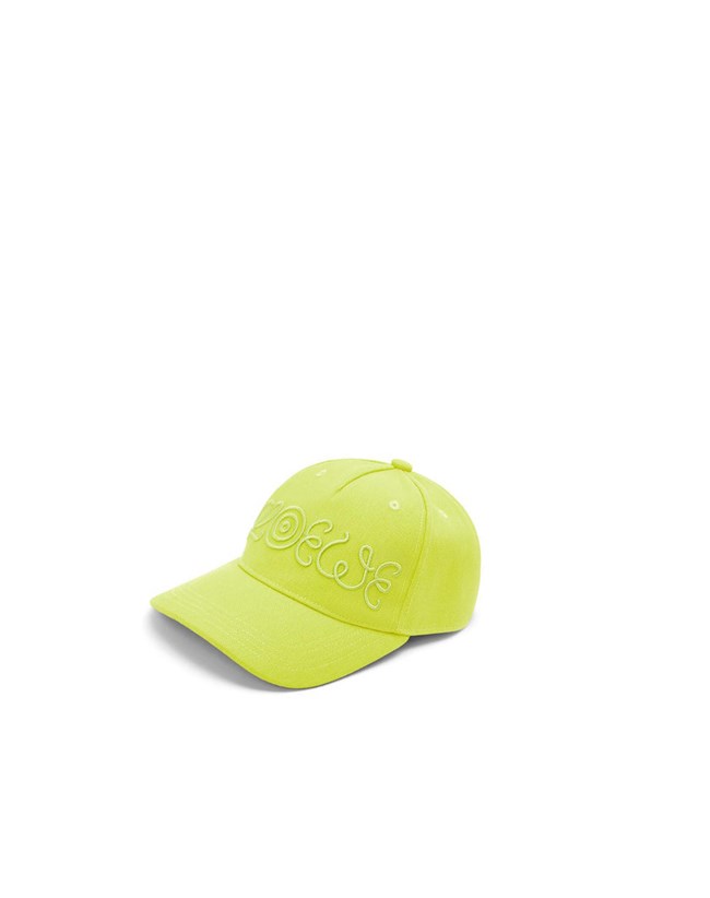 Loewe Logo cap in canvas Amarillos | AUXQB-6905