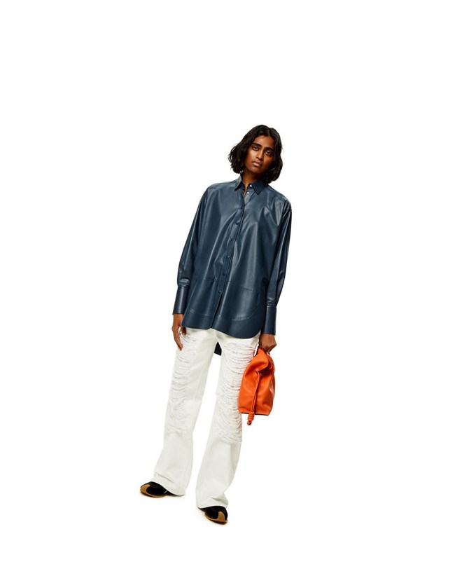 Loewe Long shirt in nappa Azules | TDCGM-2195
