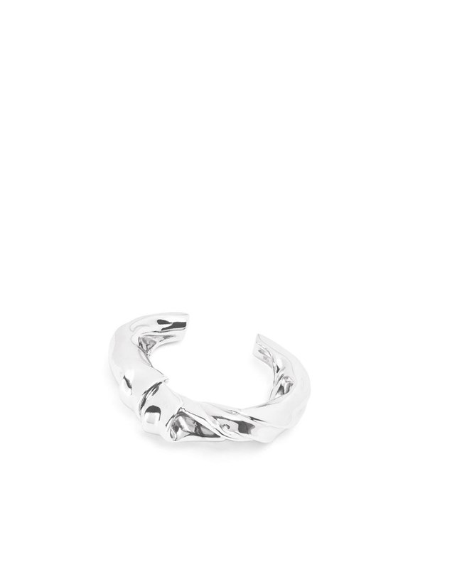 Loewe Medium nappa twist cuff in sterling silver Plateados | IWKVH-7126