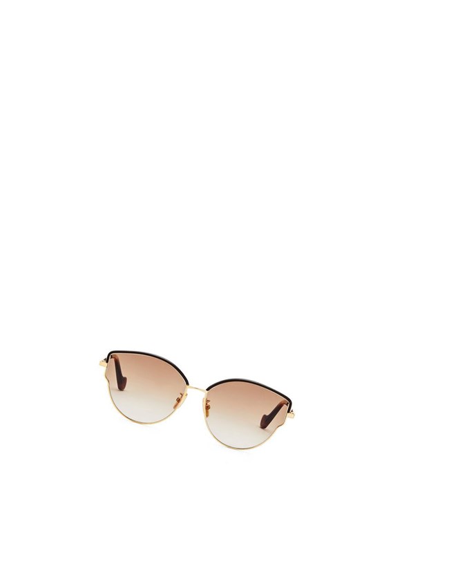 Loewe Metal butterfly sunglasses Marrom Dorados | WCQYN-1826