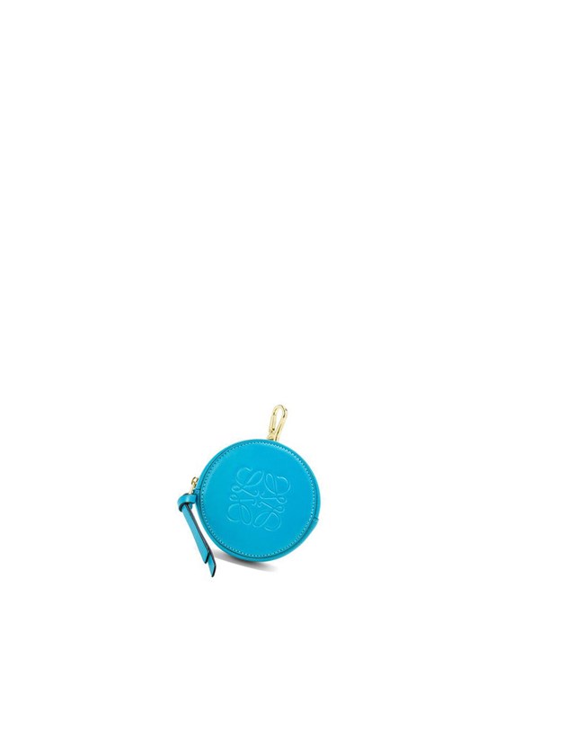 Loewe Mini Cookie pouch in soft calfskin Cyan | SHPVO-7935