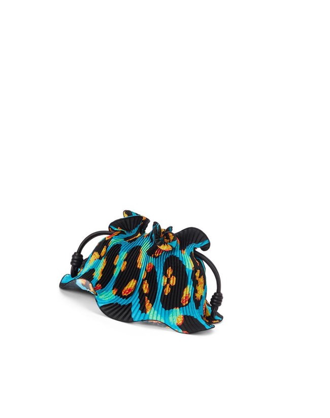 Loewe Mini Flamenco Clutch in textile and calfskin Negros | KEING-3289