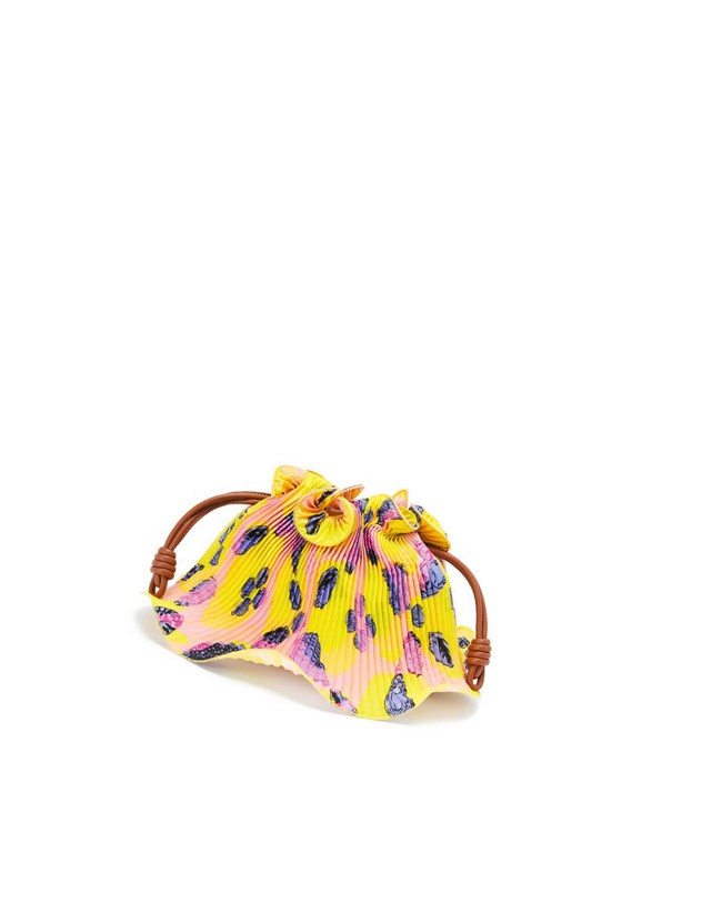 Loewe Mini Flamenco Clutch in textile and calfskin Amarillos | ODRZB-7046