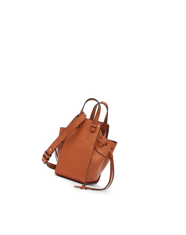 Loewe Mini Hammock drawstring in classic calfskin Tan | QBIJF-7524