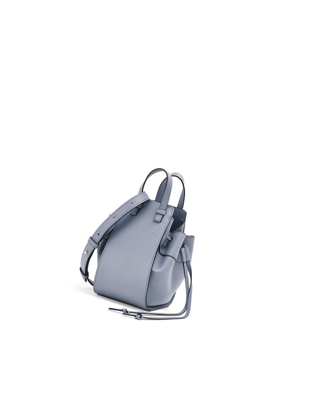 Loewe Mini Hammock drawstring in classic calfskin Azules | UWOQR-8615