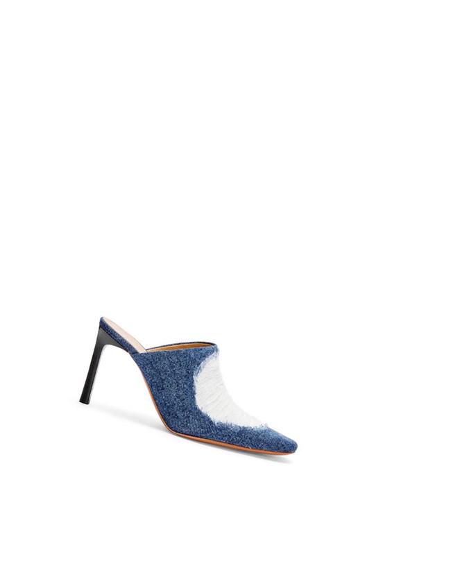 Loewe Mule in ripped denim Washed Denim | THZSO-2917