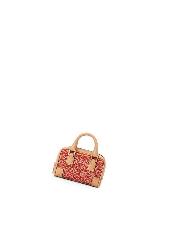 Loewe Nano Amazona in Anagram jacquard and calfskin Rojos | GORMJ-1236