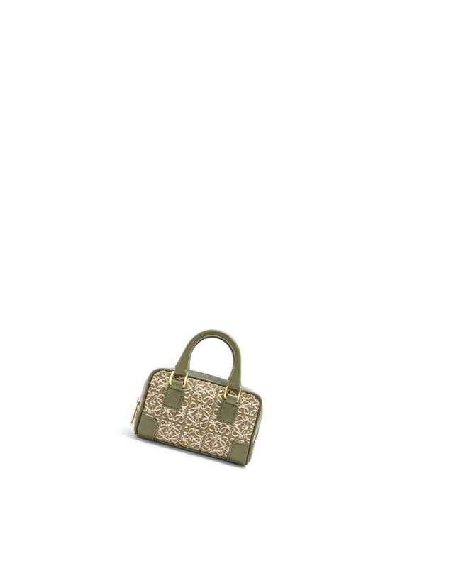 Loewe Nano Amazona in Anagram jacquard and calfskin Verdes Verdes | JRQVG-8521
