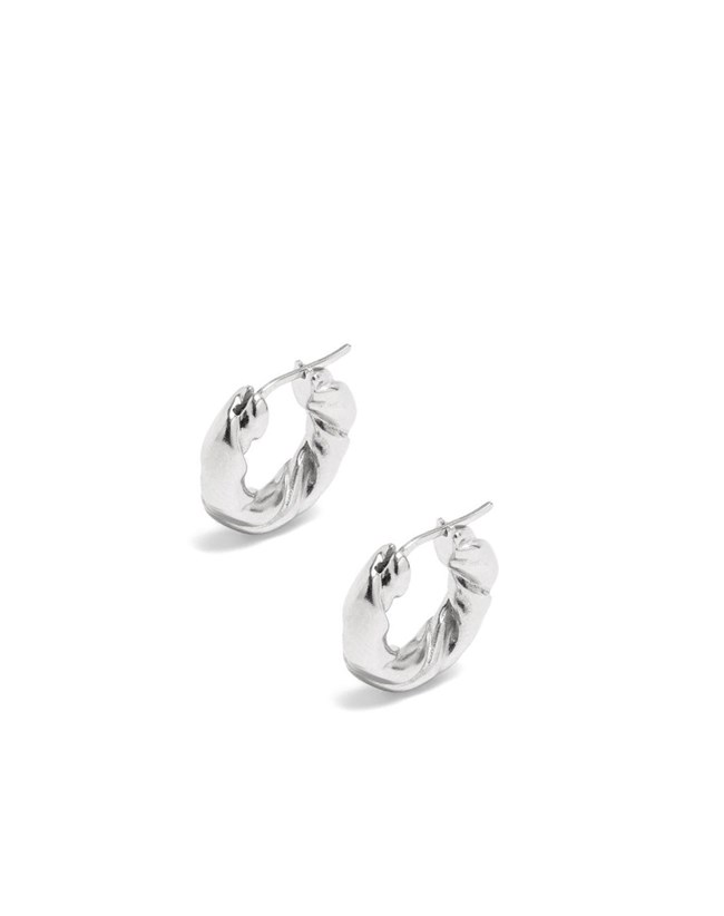 Loewe Nappa twist earrings in sterling silver Plateados | IBSLK-5317