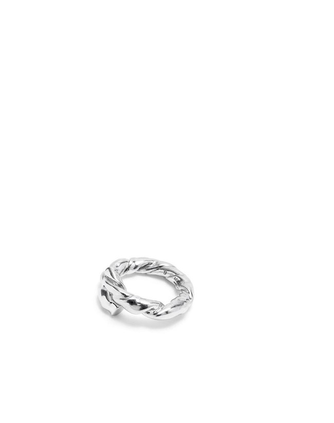 Loewe Nappa twist ring in sterling silver Plateados | FSIBU-7165