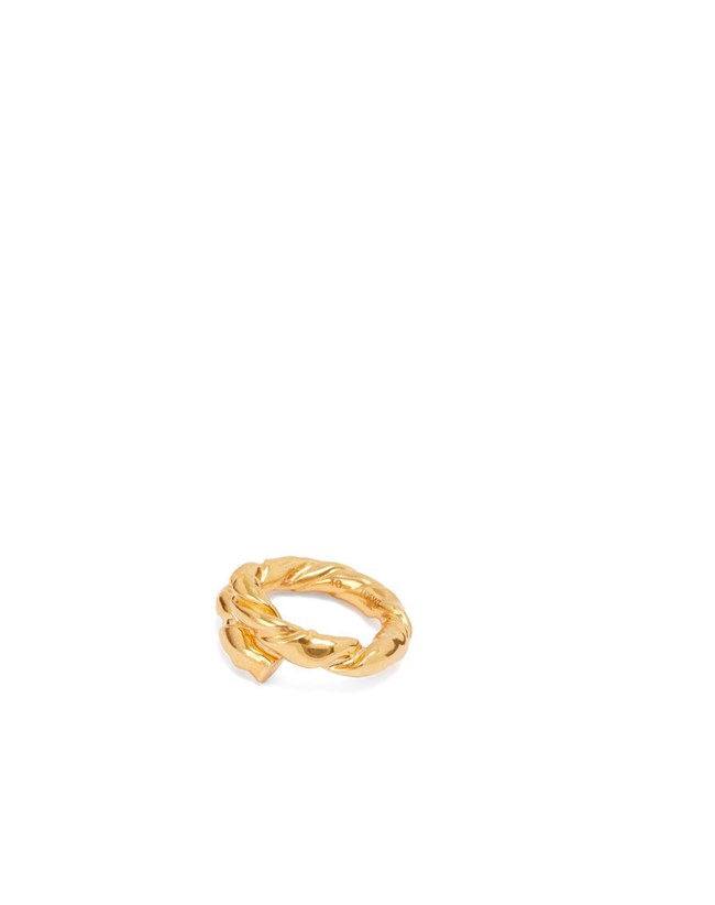 Loewe Nappa twist ring in sterling silver Dorados | QRGLC-9864