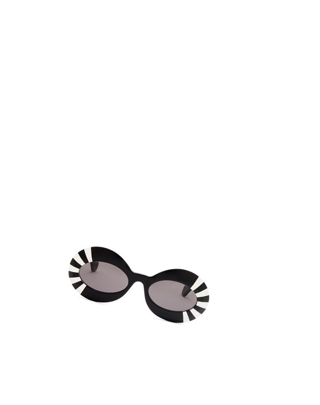 Loewe Oversized oval sunglasses in acetate Negros Blancos | PCFGK-8315