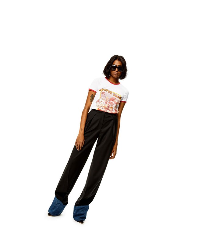 Loewe Oysters print T-shirt in cotton Blancos | SCVPJ-9068
