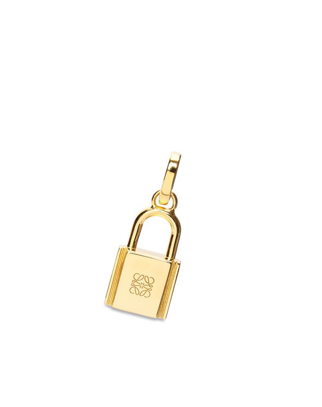 Loewe Padlock charm in sterling silver Dorados | SQNZP-5289