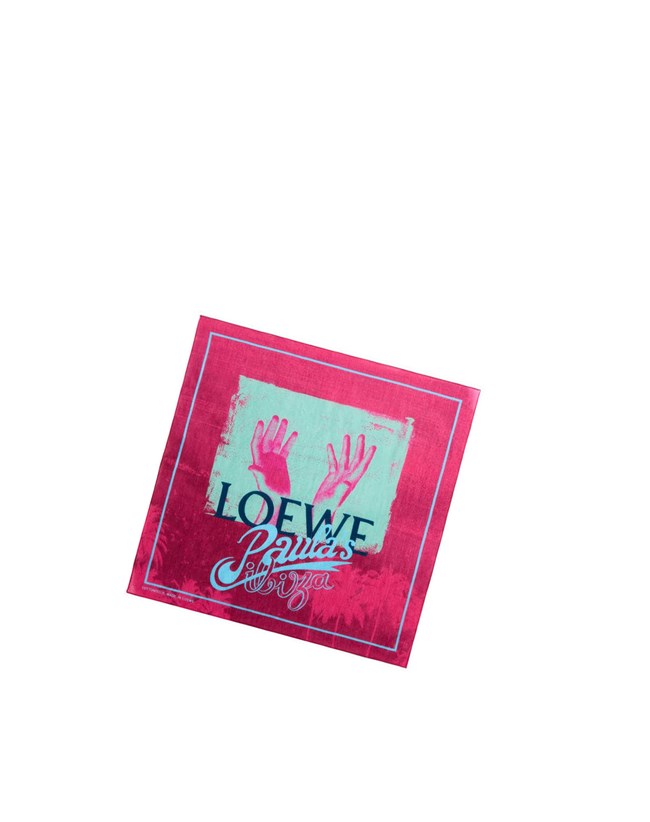 Loewe Palm bandana in cotton and silk Rosas Multicolor | EWNCU-0436