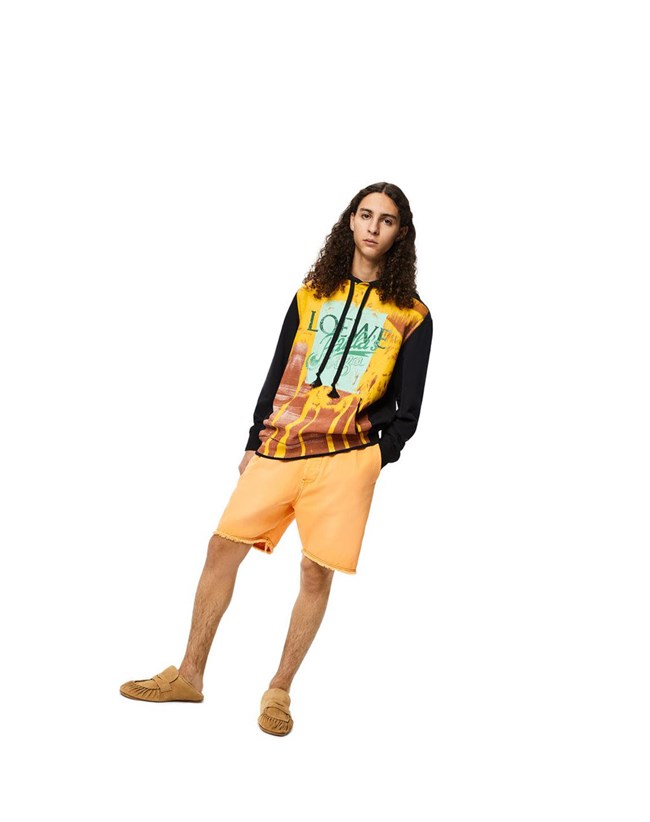 Loewe Palm print hoodie in cotton Negros Multicolor | HQMLP-5273