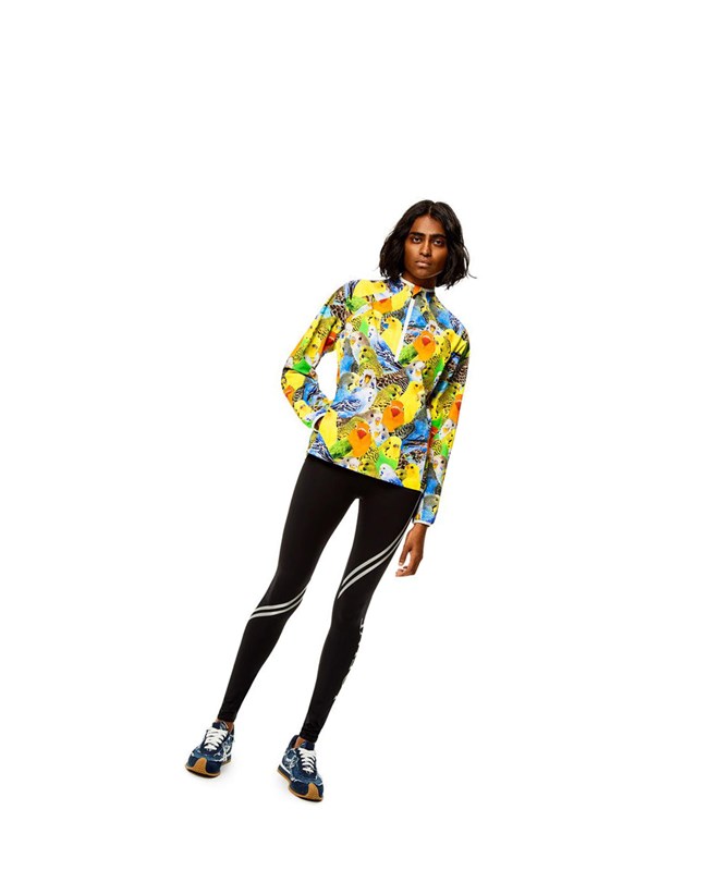 Loewe Parrots zip top in polyamide Naranjas Azules Amarillos | XZWEP-8276