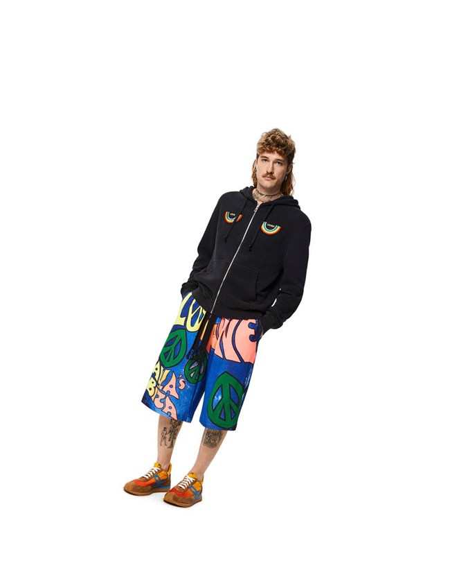 Loewe Paula's peace print shorts in cotton Multicolor | CVLYU-6034