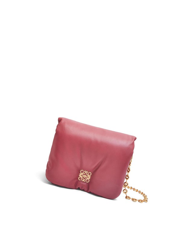 Loewe Puffer Goya bag in shiny nappa lambskin Plumrose | UYFQV-8421