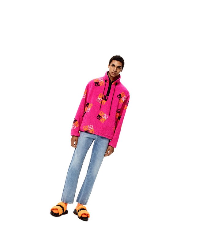 Loewe Pullover in Anagram jacquard fleece Rosas | LNXYV-5283