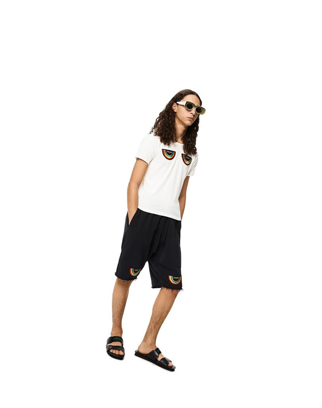 Loewe Rainbow patch T-shirt in cotton Ecru | XVGOF-3108