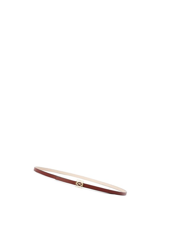 Loewe Reversible Anagram belt in smooth calfskin Rojos Dorados | WKRTM-3047
