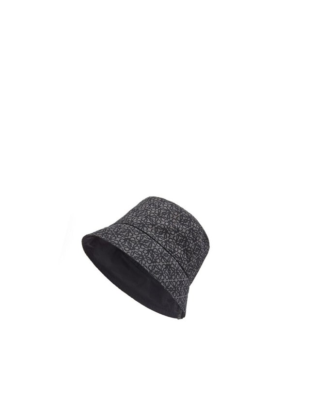 Loewe Reversible Anagram bucket hat in jacquard and nylon Negros | TOQZW-6013
