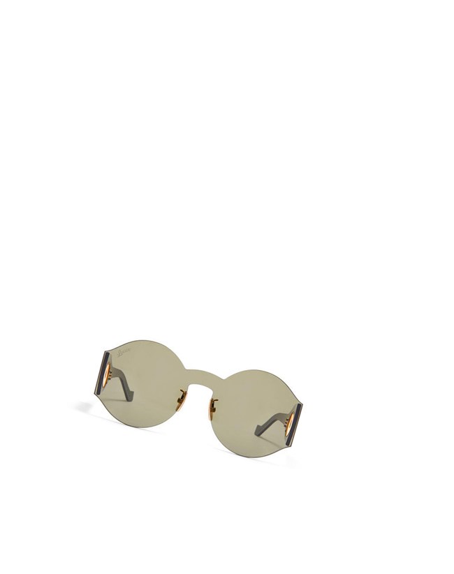 Loewe Round mask sunglasses in nylon Verdes Oscuro | KCTYF-8905