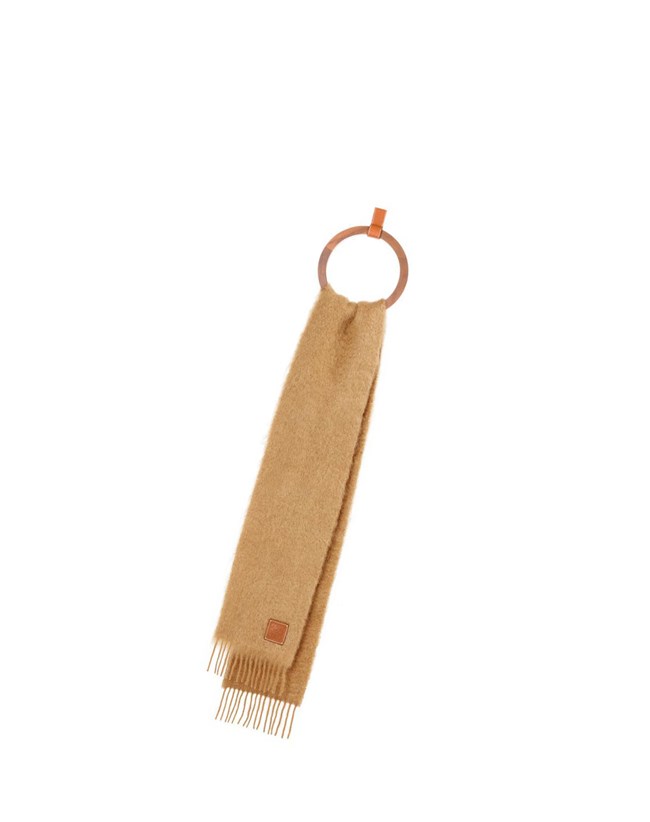Loewe Scarf in wool and mohair Camel | MEPWL-7158
