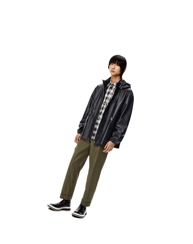 Loewe Senderismo jacket in nappa Azul Marino Negros | BHQRA-5012