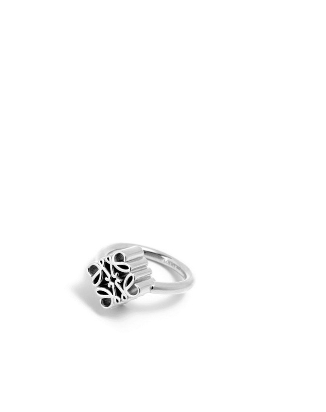 Loewe Single Anagram ring in sterling silver Plateados | ATUFG-3607