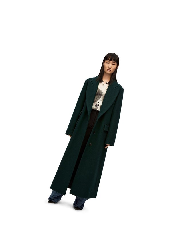 Loewe Single breasted coat in wool and cashmere Verdes | PNEMB-0712