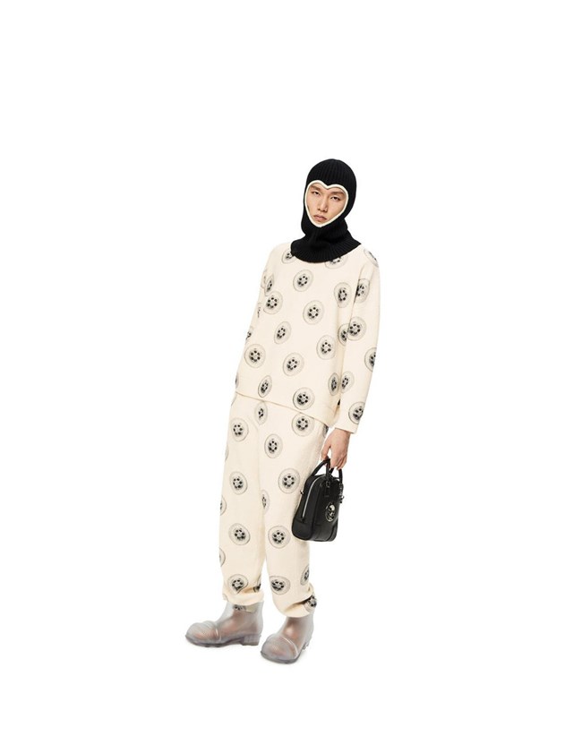Loewe Sinkhole printed joggers in wool Blancos | LANJH-9512