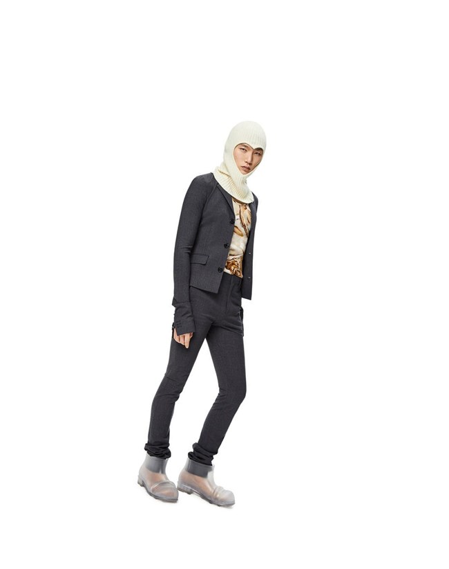 Loewe Skinny jacket in wool Charcoal | RHFGL-2935