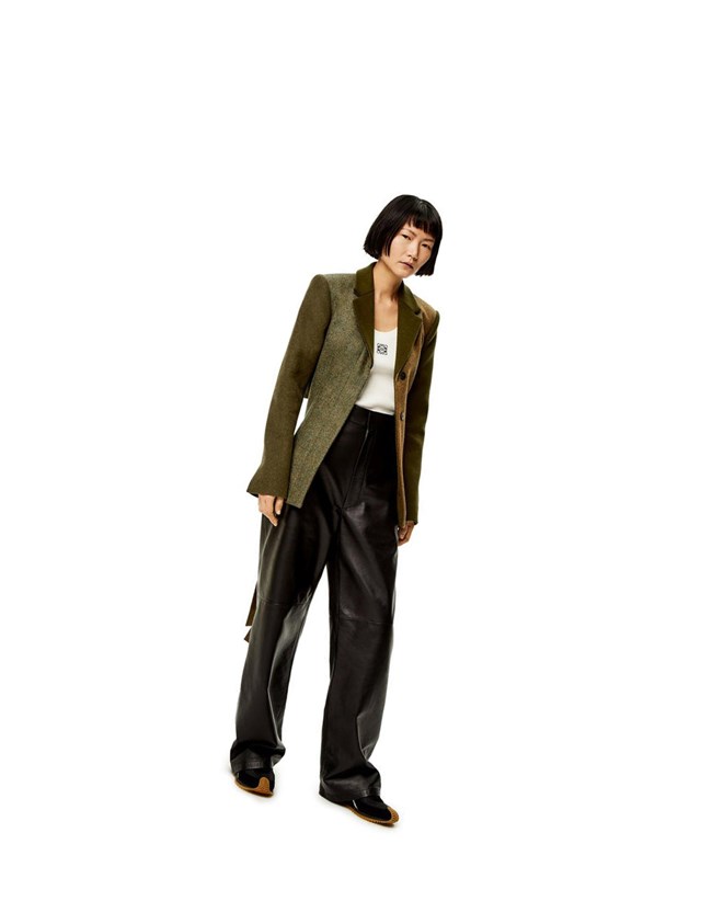 Loewe Slashed jacket in wool Verdes | EKCSX-6703