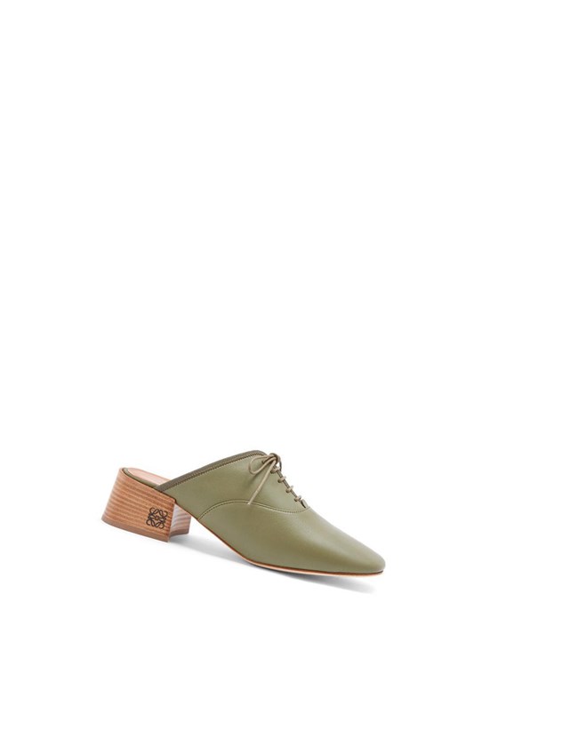 Loewe Slip on soft derby in lambskin Verde Oliva Verdes | TXALE-9267
