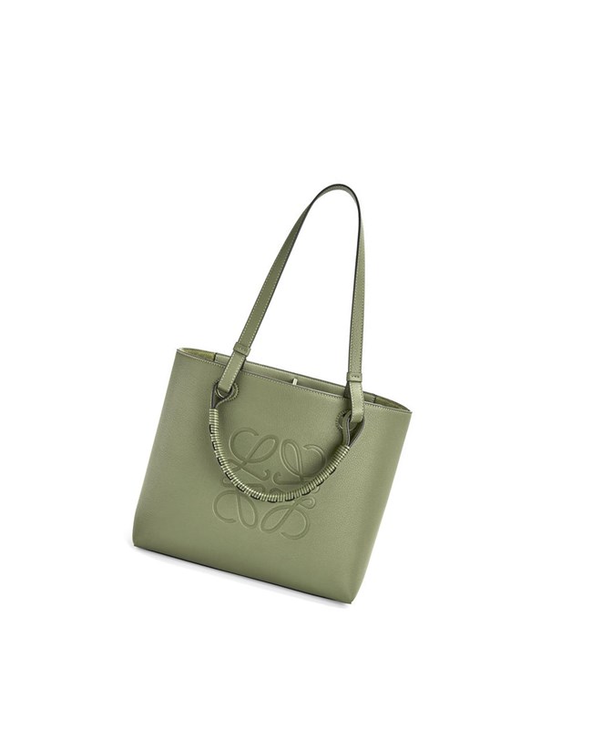 Loewe Small Anagram Tote bag in classic calfskin Rosemary | SCRLT-3607