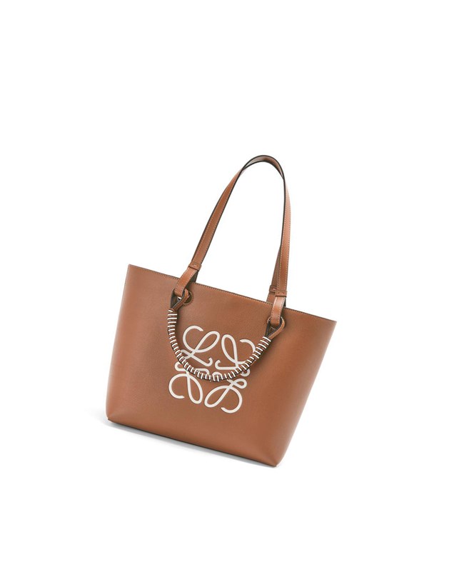 Loewe Small Anagram Tote in classic calfskin Blancos | AWJNH-1056