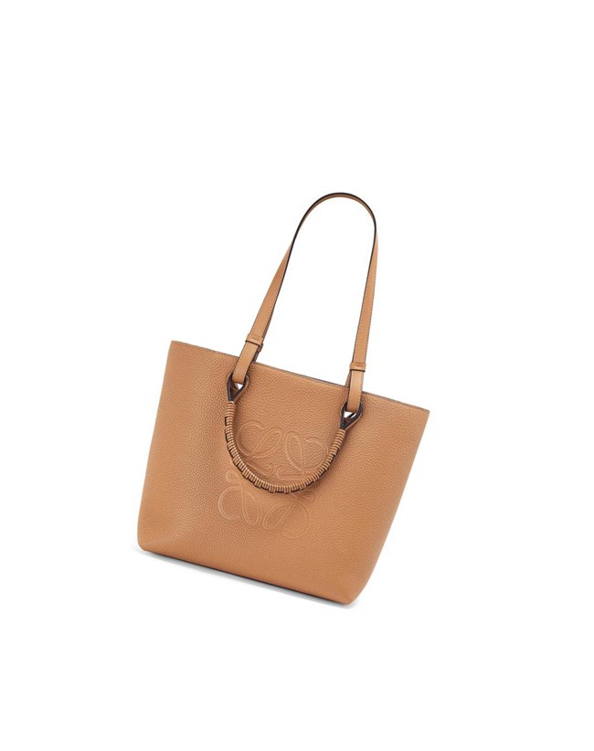 Loewe Small Anagram Tote in grained calfskin Toffee | GYISA-8210