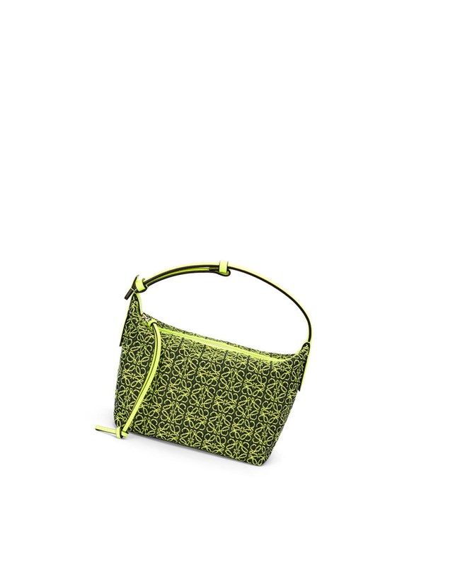 Loewe Small Cubi bag in Anagram jacquard and calfskin Amarillos | HLQVZ-1792