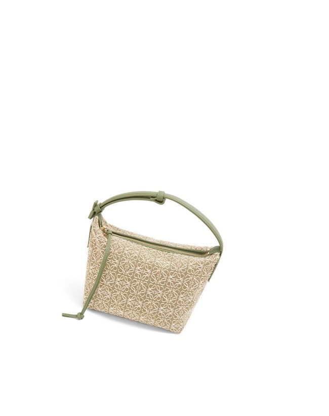 Loewe Small Cubi bag in Anagram jacquard and calfskin Verdes Verdes | WSVLZ-0435