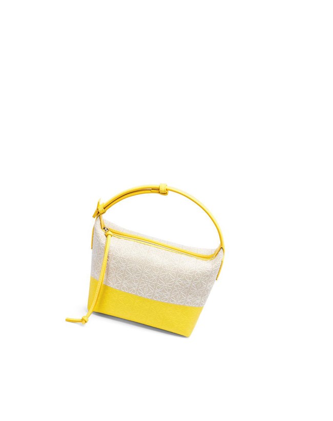 Loewe Small Cubi bag in coated jacquard and calfskin Azules | GIPSV-9450