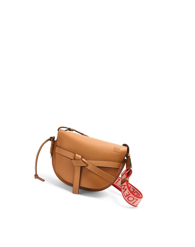 Loewe Small Gate bag in soft calfskin and jacquard Warm Desert | HGXOC-0418