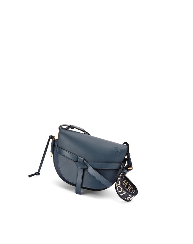 Loewe Small Gate bag in soft calfskin and jacquard Azules | MDWPK-2891