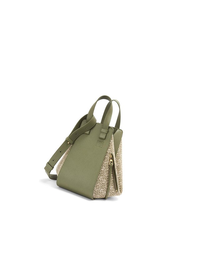 Loewe Small Hammock bag in Anagram jacquard and calfskin Verdes Verdes | ALWQD-1985