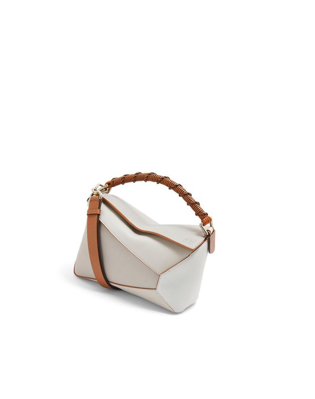Loewe Small Puzzle Edge bag in nappa calfskin Blancos | BVPRL-9370