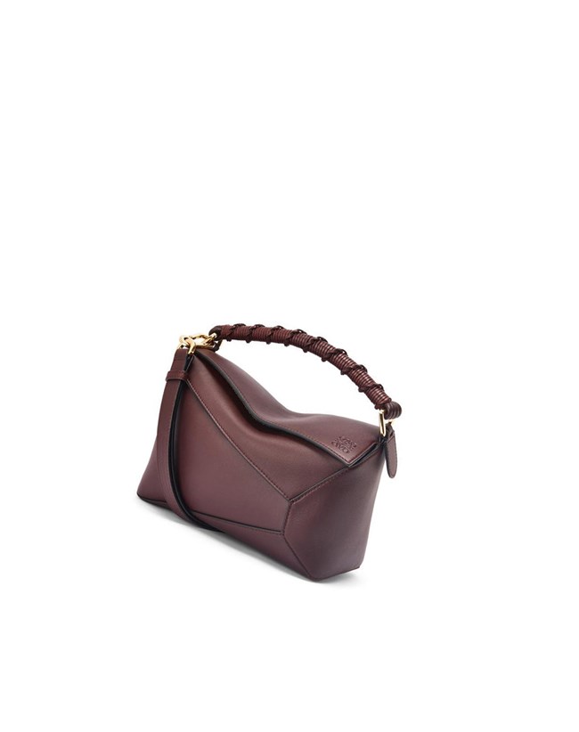 Loewe Small Puzzle Edge bag in nappa calfskin Prune | HBZFU-6732
